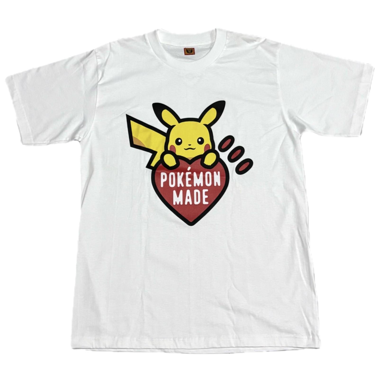 HUMAN MADE Pokemon RED GRAPHIC Harajuku Pikachu Cartoon Medium REPRINT Unisex T-Shirt S