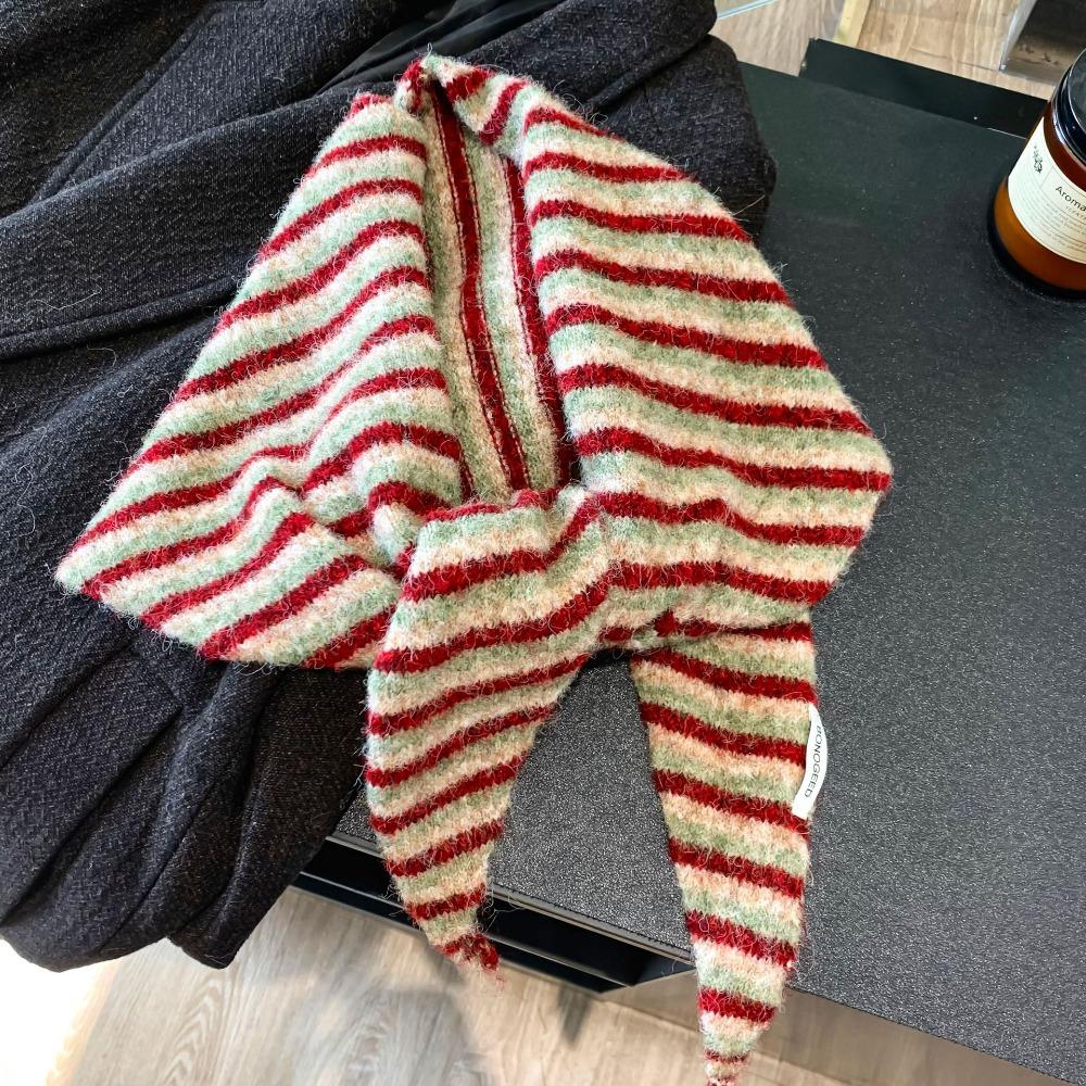 Warm Shawl Scarf Versatile Knitted Scarf Knitted Triangle Hijab Winter Season Women Headscarf