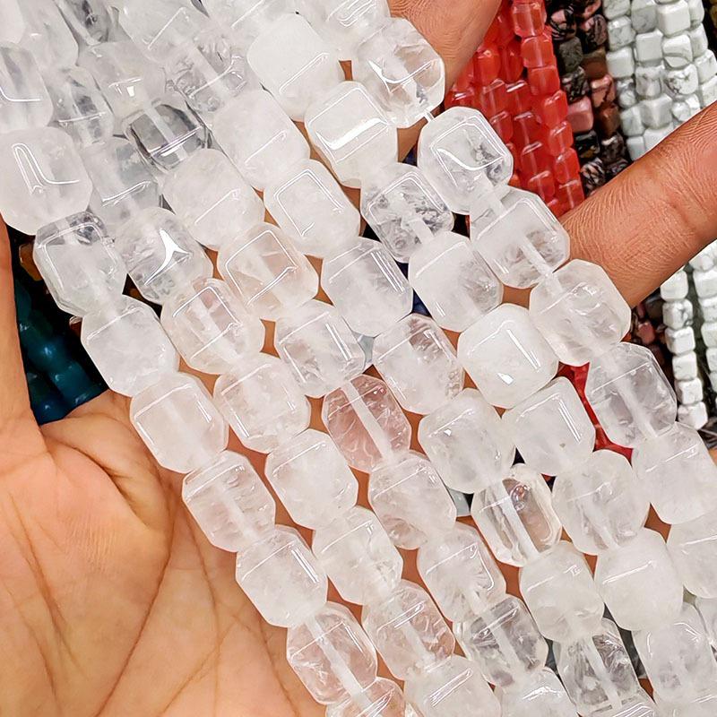 10x12mm Natural Red Agate Beveled Square Beads for DIY Bracelets and Necklaces