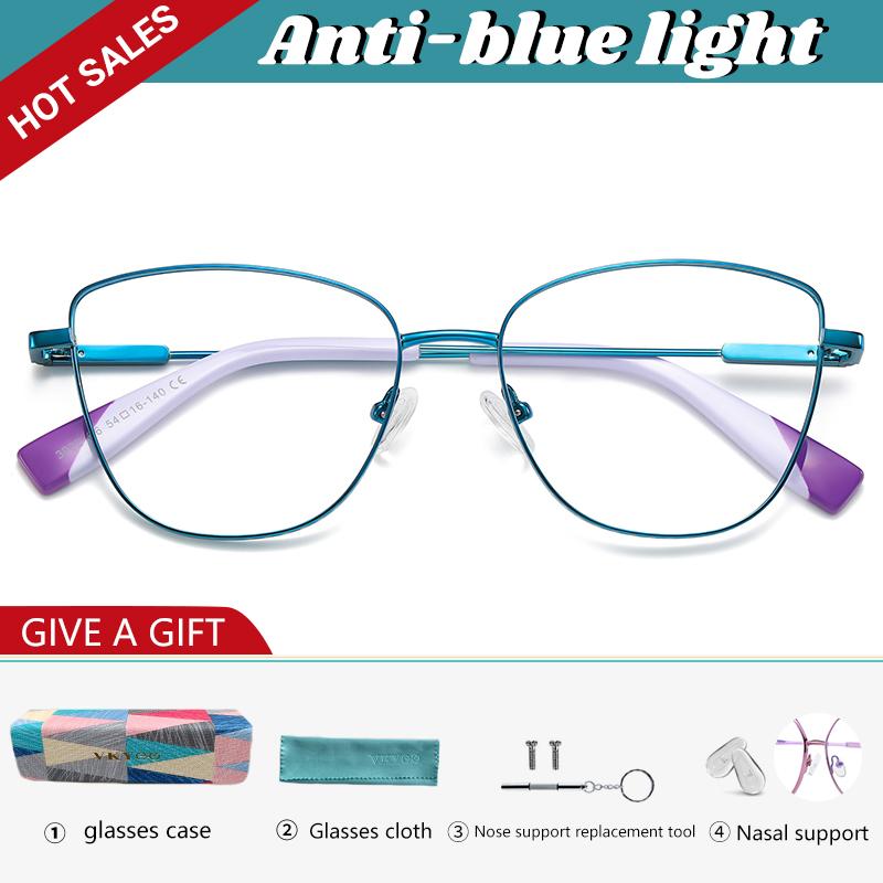 

VICKY New Myopia Prescription Glasses Hyperopia Reading Glasses Women Anti Blue Light Computer Glasses Optical Eyeglasses Frame 0