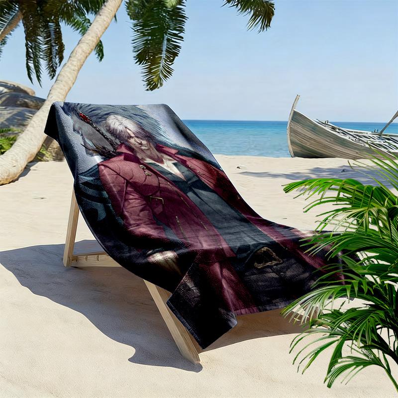 Devil May Cry 2D Flat Print Beach Towel, Large Soft Quick Dry Towel for Beach Camping Swimming.MSTJ0918117
