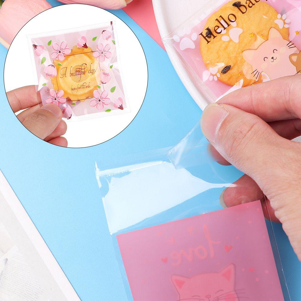 Quality Gift Packages Party Supplies Cute Bow Design Self-Adhesive Candy Bag Plastic Cookie Pocket
