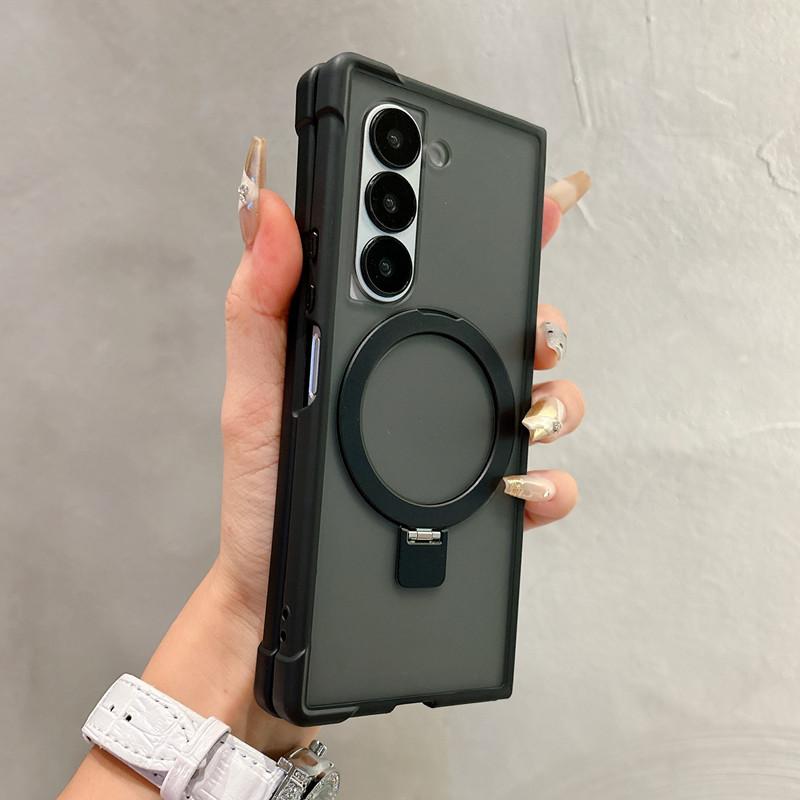 Funda de Teléfono con Soporte Metálico Giratorio Magnético Para Samsung Galaxy Z Fold 6 Fold5 Fold 4 Soporte Carga Inalámbrica Funda Resistente a Golpes