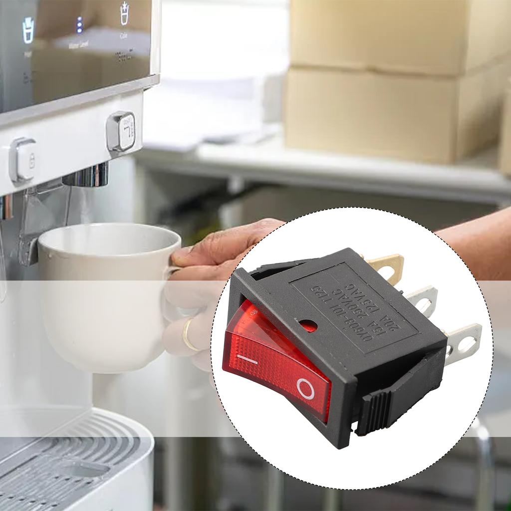 Červená Zelená Modrá Žlutá Obdélníkový západkový neonový kolébkový spínač ONOFF 3 pin