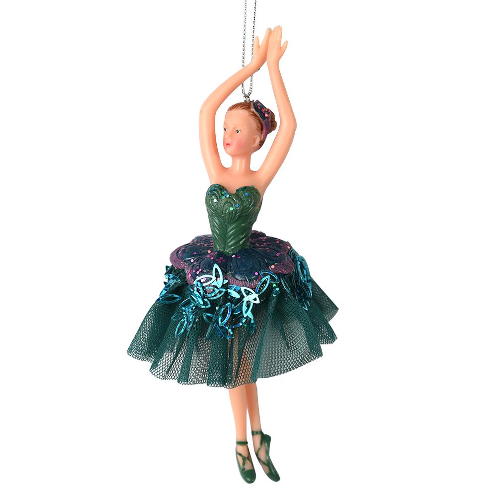 Christmas Ornaments Stree Decoration Girl Bithday Gift Xmas Plastic Hanging Decoration Dancing Silver Tutu Ballerina Christmas Gifts