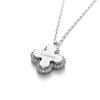 Magnetic Necklace Clover Necklace Silver Free Size [Rielly] (Length Approx. 60cm)