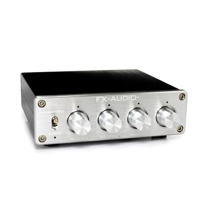 4ch Stereo Mixer Preamp Combines 4 RCA Inputs Into 1 Output FX-AUDIO- LM-01J [Silver] &