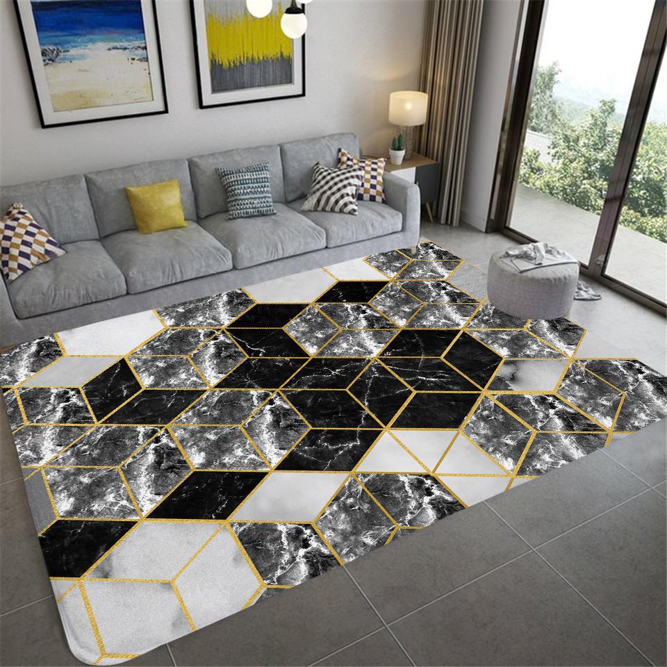 Modern Geometric Anti -Slip Carpet Indoor Printed Decoration Large Area Rugs Living Room Bedroom Sofa Floor Decor Mat Tapis Salon