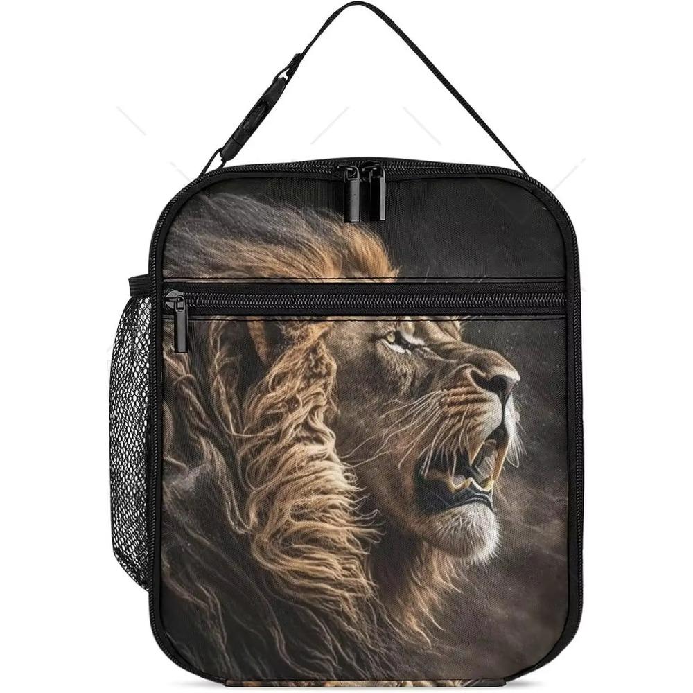 Animal Lion Cooler Insulated Lunch Bag for Women Men Adults Portable Reusable Laige Capacity Cool Bag Lunch Box for Work