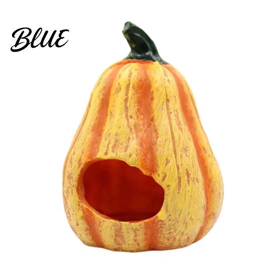Aquarium Versteck Kürbis Aquarium Versteck Halloween Dekoration Harz Jack-O-Lantern Dekorationen Versteckhöhle für Betta Garnelen Hohl