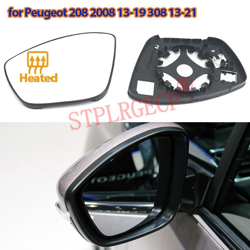 Pour Peugeot 208 2008 (13-19) 308 (13-21) – Pièces de rechange pour rétroviseurs latéraux électriques gauche et droit avec plaque chauffante (LH RH)