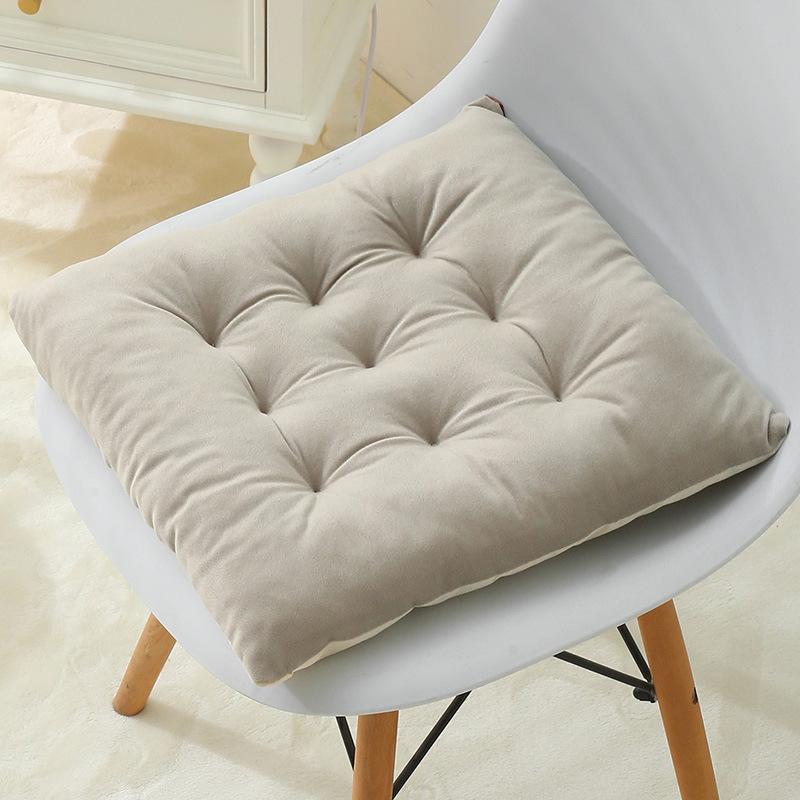 1pcs Solid Color Thickened Soft Plush Student Stool Cushion Circular Meditation Mats Square Living Room Floor Cushions Anti Slip Balcony Pads