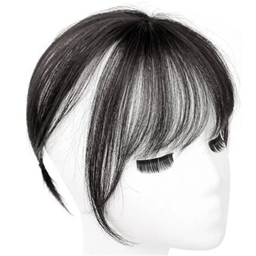 Fashion 3D Natural Invisible Seamless Air Bangs Wig Elegant French Fake Patch Synthetic Hair Piece for Girls Woman