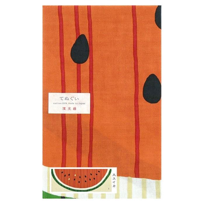Hamawen Sample Tenugui Large Watermelon Red Approx. 34cm x 90cm