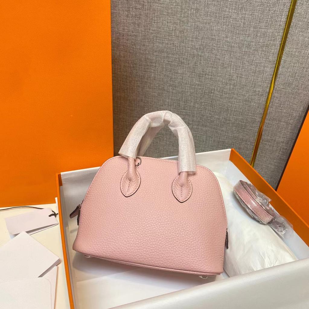 Kann mit Shell Bag Lychee Muster Togo Rindsleder Einzel Schulter Diagonal Kreuz Hand-gehalten Leder Frauen Stil Mode Klassische Frauen Stil beschriftet werden