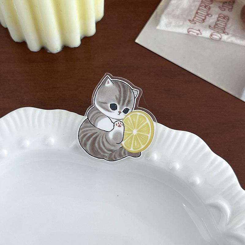 1Pc Acrylic Exquisite Bag Pin Petite Badge Cartoon Cat Brooch