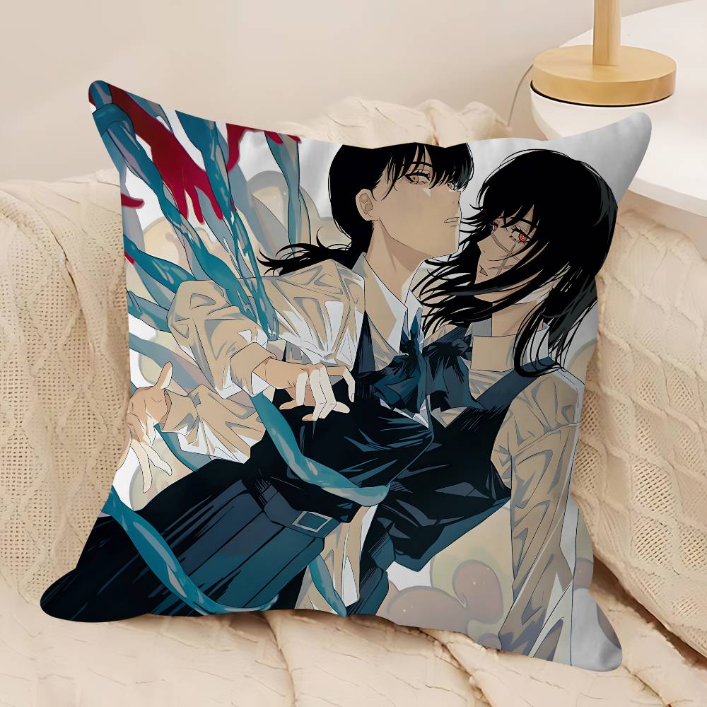 C-Chainsaw-Man Mitaka Asa Pillowcase Toon Gift Cushion Cover Bedroom Home Sofa Chair Seat Decor Pillow Case