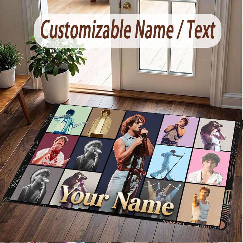 Custom Name Crystal Velvet Rug,Benson Boone Comfortable Anti Slip Floor Mat For Room Decoration