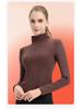 NUF Women's Autumn/Winter Nude-Feel Stand-Collar Half-Zip Yoga T-Shirt - Waist-Slimming Long-Sleeve Fitness Top