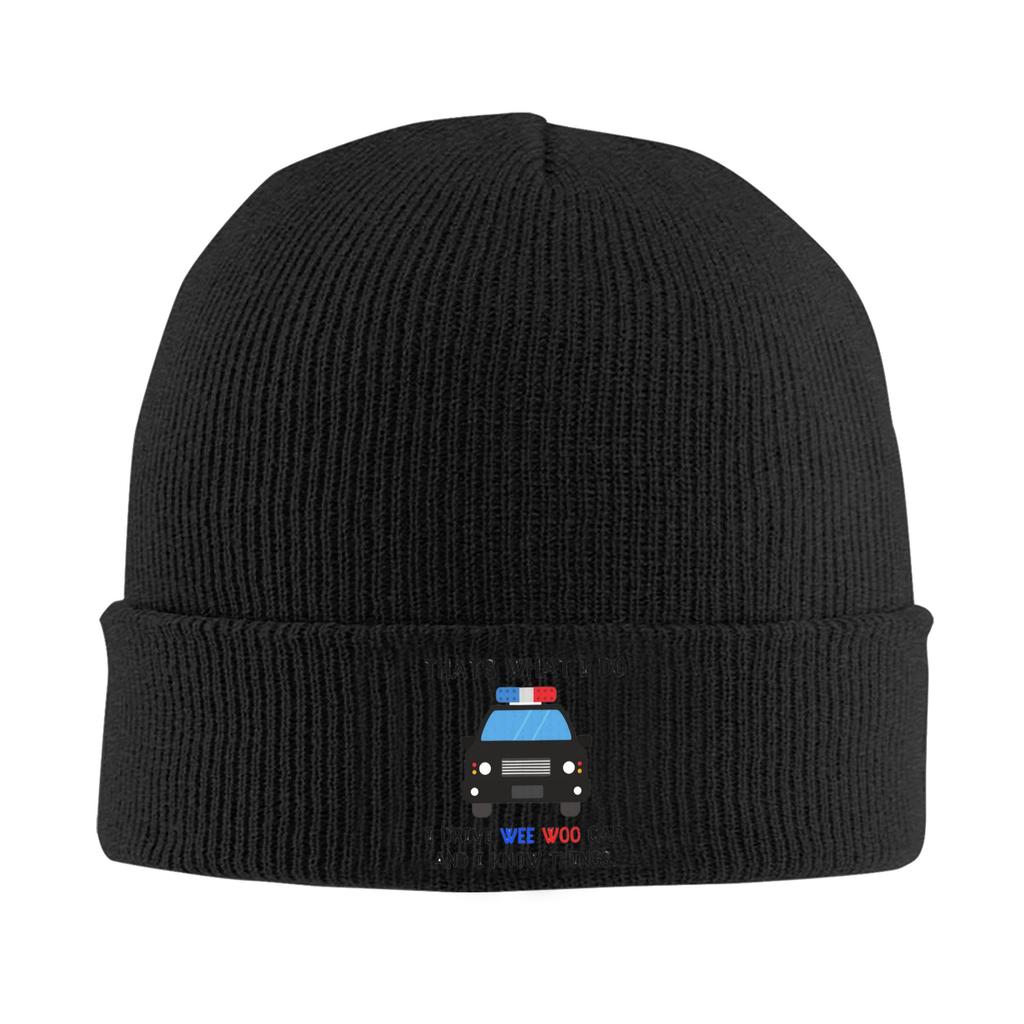 Thats what I do I drive wee woo car and i know things police Warm Knitted Cap Winter Knit Bonnet Hat Skullies Beanies Caps