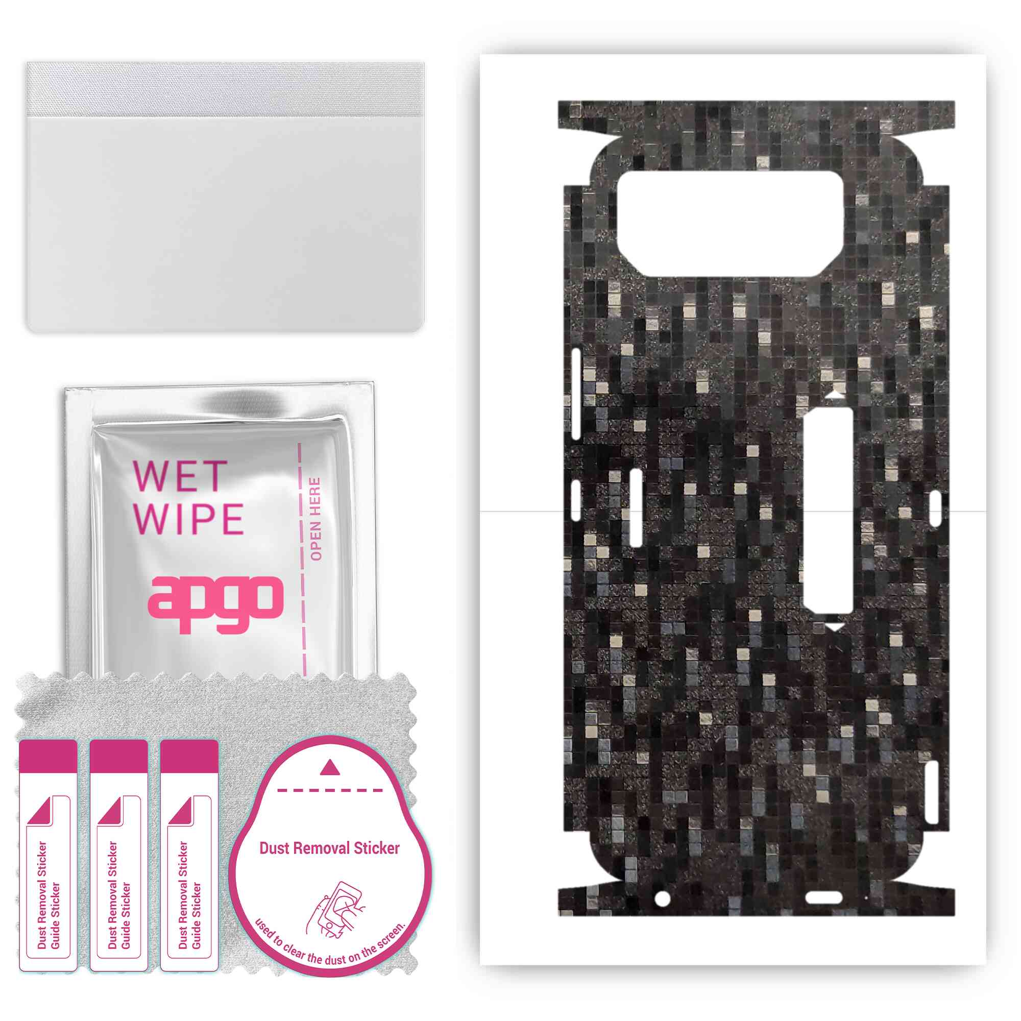 

apgo Protective Skin Sticker for the back+sides compatible with Asus ROG Phone 6, Full Wrap Film, Foil, Vinyl - Pattern Carbon Black Pixel