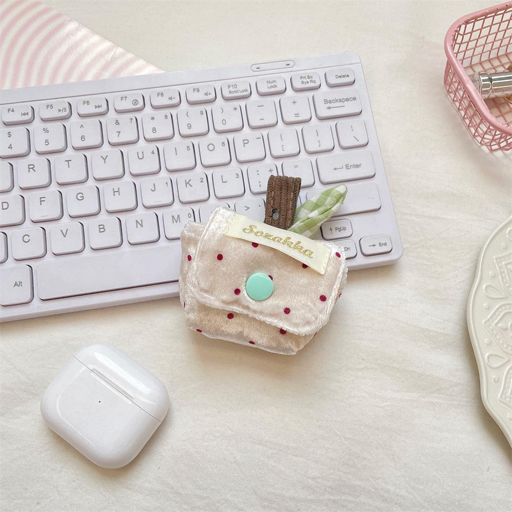 

Cute design suitable for Apple Airpods headphone bag storage bag, wireless headphone protective cover dustproof білий