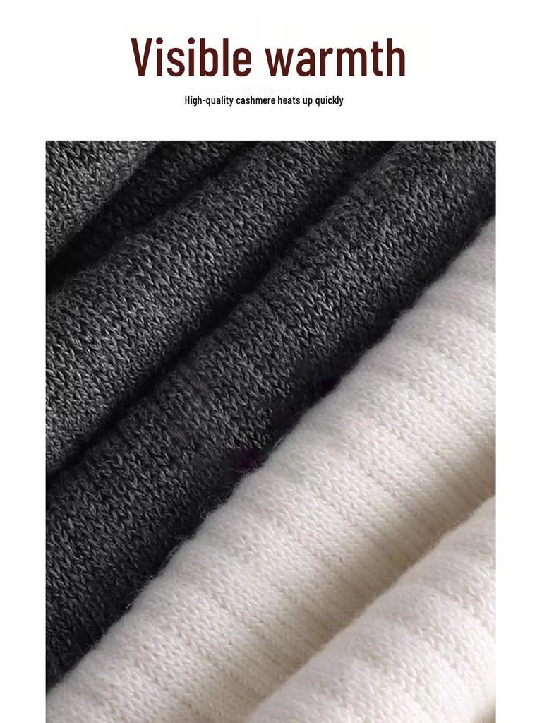 Warm Cashmere Temperature-Sensing Knee Pads for Cold Leg Relief, Thickened Design, Ideal for Hiking & Cycling In Autumn/Winter