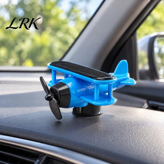 Dashboard Air Freshener Holder Solar Energy Rotating Plane, Creative Car Ornament Accessories with Light Sensor, Unique Automotive Interior