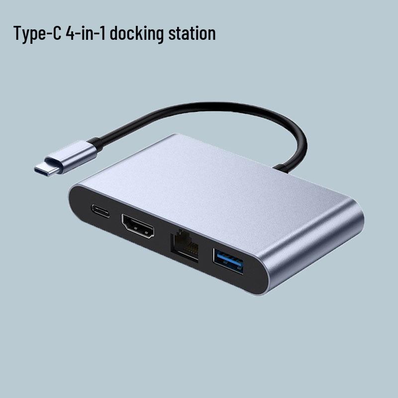 USB-C 4-in-1 Docking Station for Apple Laptop/iPad with HD Converter, USB 3.0 & 100M Network