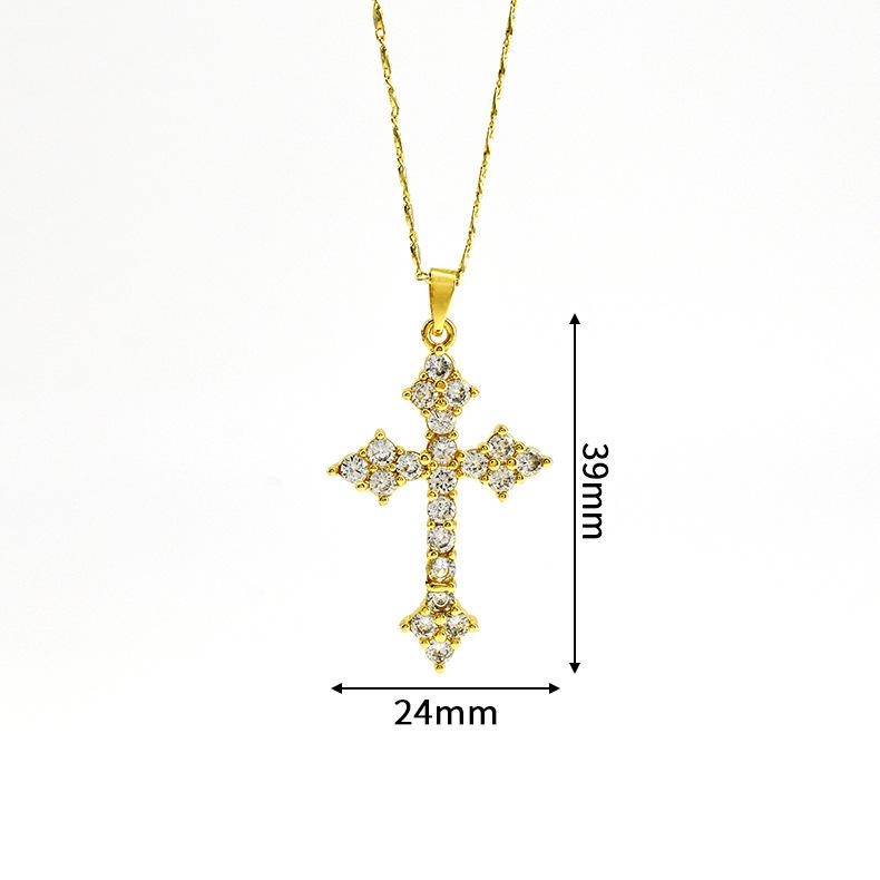 S925 Sterling Silver Diamond Cross Choker Necklace - Showerproof, American Hip Hop Style
