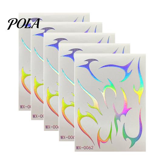 5 Sheets Holographic Lightning Tattoos, Waterproof Flash Temporary Stickers, Full Color Body Art for Festival Party Sale Goods