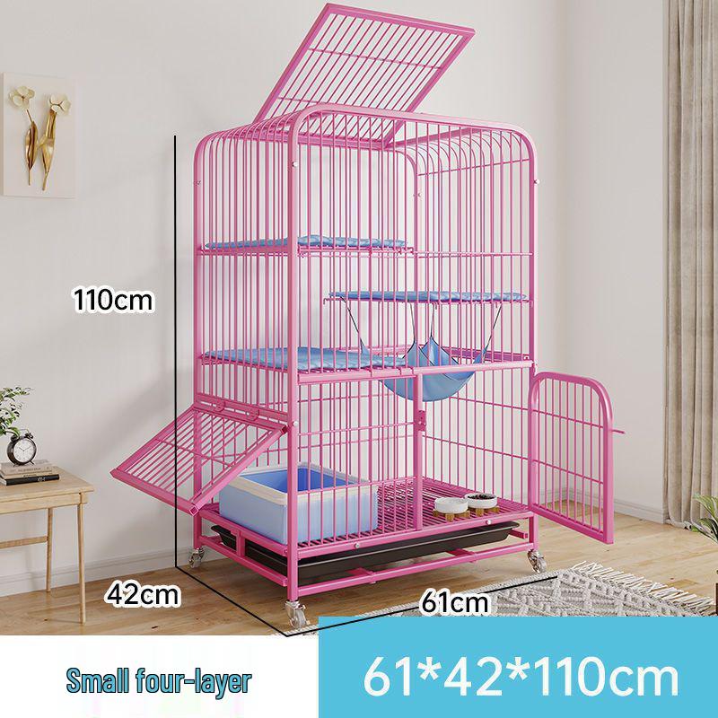 Cat Villa with Integrated Litter Box - Spacious, Secure Indoor Cage for Cats