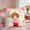 Anime CCardcaptor SSakura Pink Cushion Cover Square Short Plush Pillow Case Living Room Sofa Home Decor Funda X