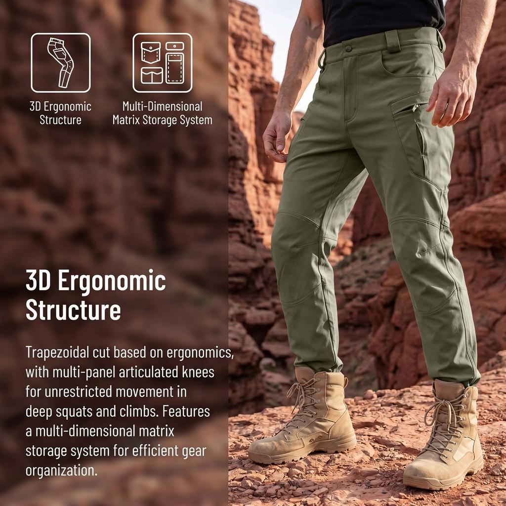 Men Pants Multi Pocket Breathable Outdoor Hiking Fishing Construction Work Trousers for Daily Use
