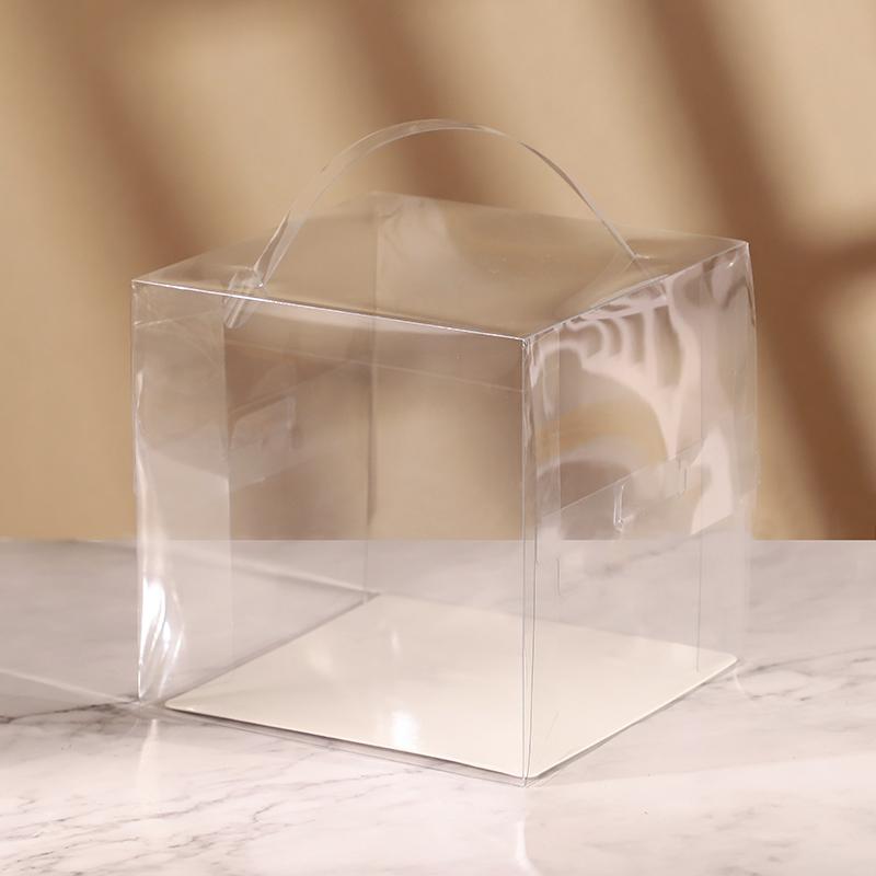 5/2Pcs Cake Packaging Box with Handle Transparent Dessert Gift Wrap Box Cupcake Container Wedding Birthday Party Decor Supplies