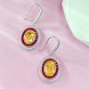 Charm Female Big Yellow Oval Zircon Stone Drop Dangle Earrings Cute  Color Party Jewelry For Women