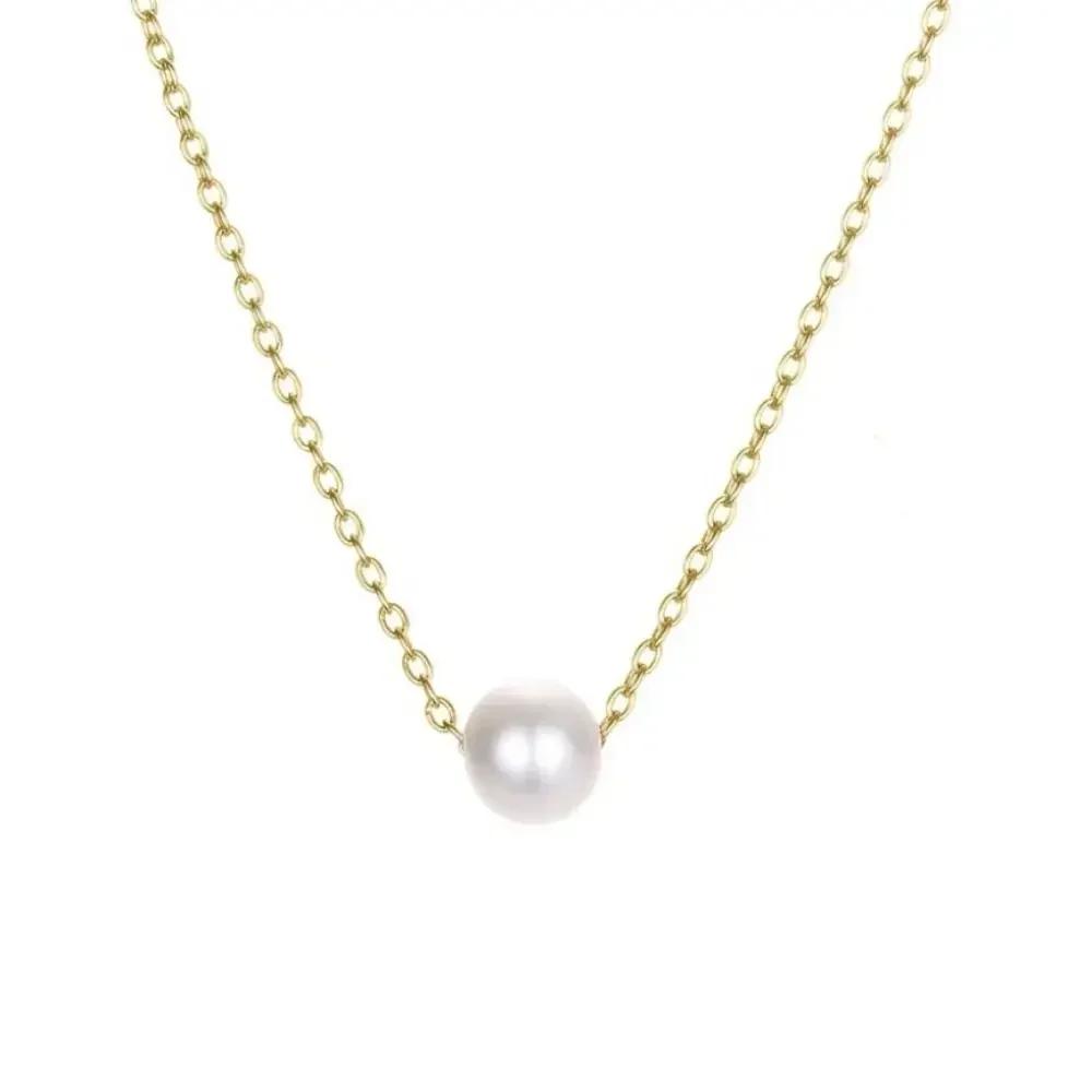 1/3PCS Imitation Pearl Charms Lariat Stainless Steel Jewelry Collarbone Chain Choker Adjustable Collar Necklace For Women