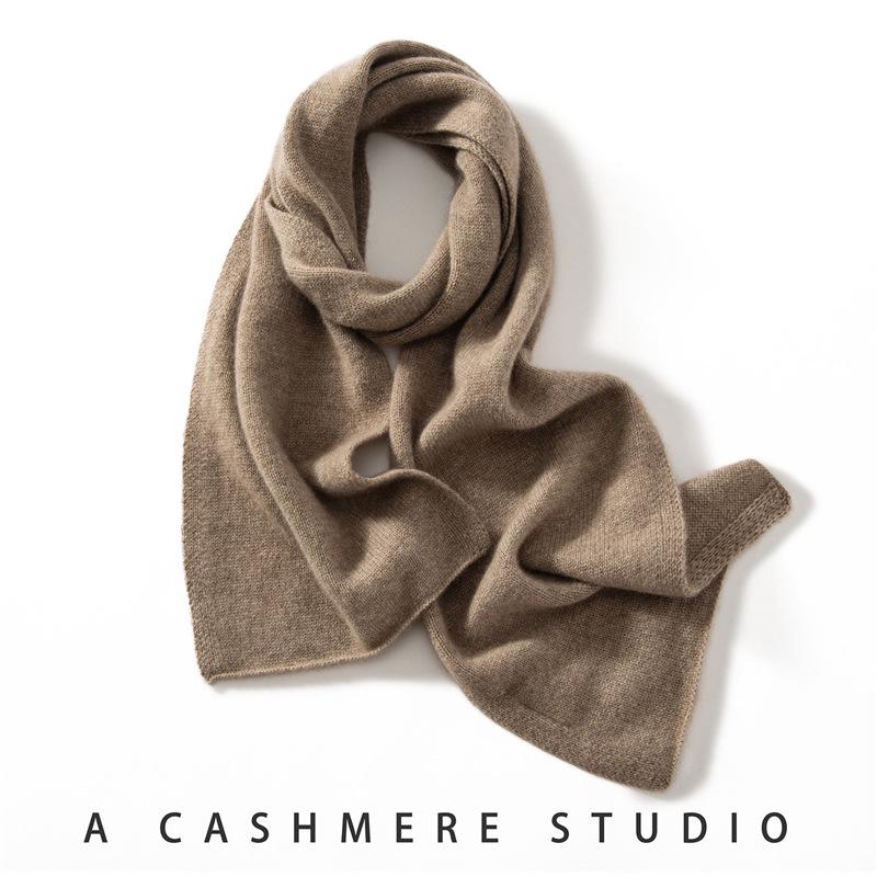 Women's 100% Pure Cashmere Scarf - Versatile, Warm, Solid Color for Autumn and Winter