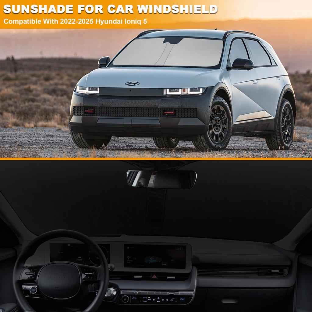 For Hyundai Ioniq 5 Accessories 2022-2025 Windshield Sunshade Sunshade Window Sun Visor Protector Foldable Blocks UV Rays