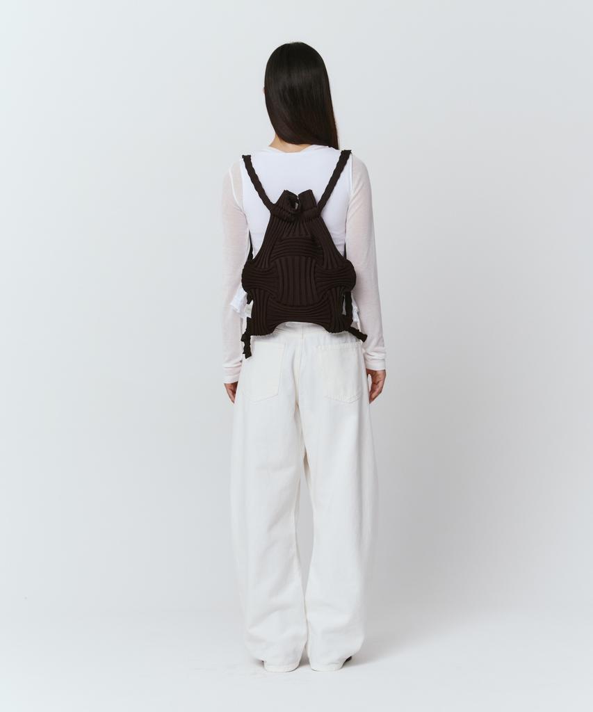 Pleatsmama New Bow Backpack Deep Brown