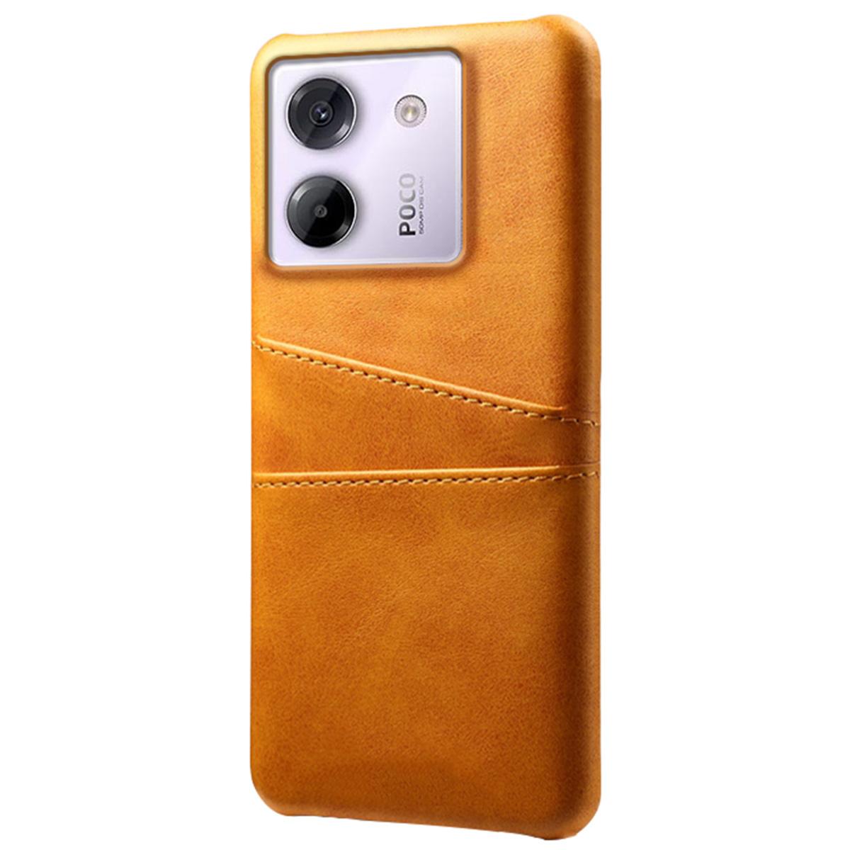 

For Xiaomi Poco M7 Pro 5G Case Dual Card Slots PU Leather+Hard PC Phone Cover Blue
