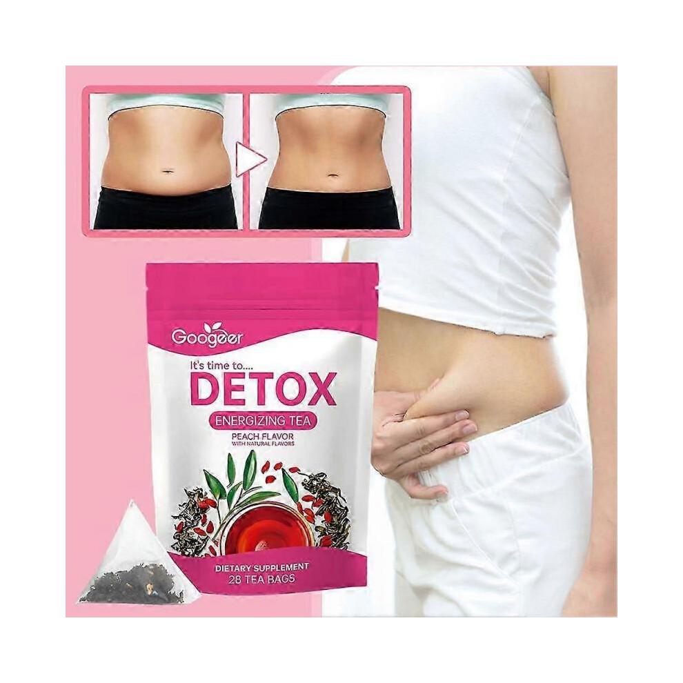 (3 Bags) Detox Energizing Tea Peach Flavored Digestive Health Tea For Gut Cleansing For Adults Teens for Adults Teens, Gut Health & Energy