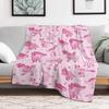 Coperta Morbida Dinosauri Rosa e Scintillanti Traspirante Leggera per Adulti Bambini