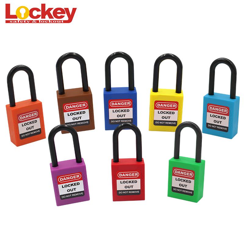 High Quality Steel Shackle Lockey Nylon Lock Body Safety Padlock With Master Key
