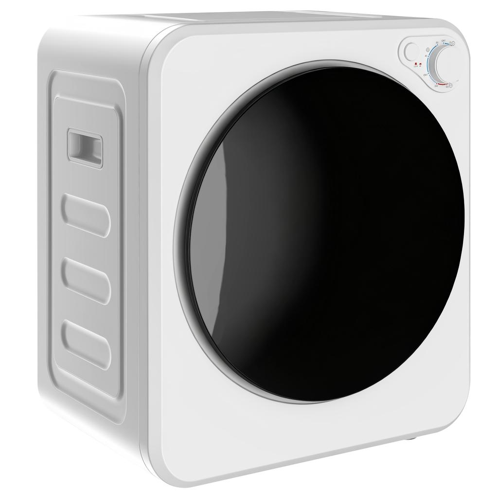 Mini-Kondenstrockner 4 kg mit 5 Programmen bis 60 °C, 800 W/400 W, mit Edelstahl-Trommel, Weiß