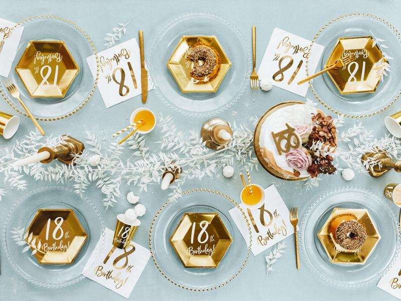 Birthday Candle Number 18, Gold, 7.5cm, 1 Pc