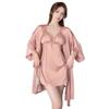 1011 New Sexy Ice Silk Pajama Dress Women's Chest Pad Suspender Pajama Lace V-Neck Satin Pajama Homewear