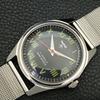VINTAGE HMT HANDAUFZUG INDISCHE HERREN RÖMISCHE ZIFFERN SCHWARZES ZIFFERBLATT UHR a702846-1