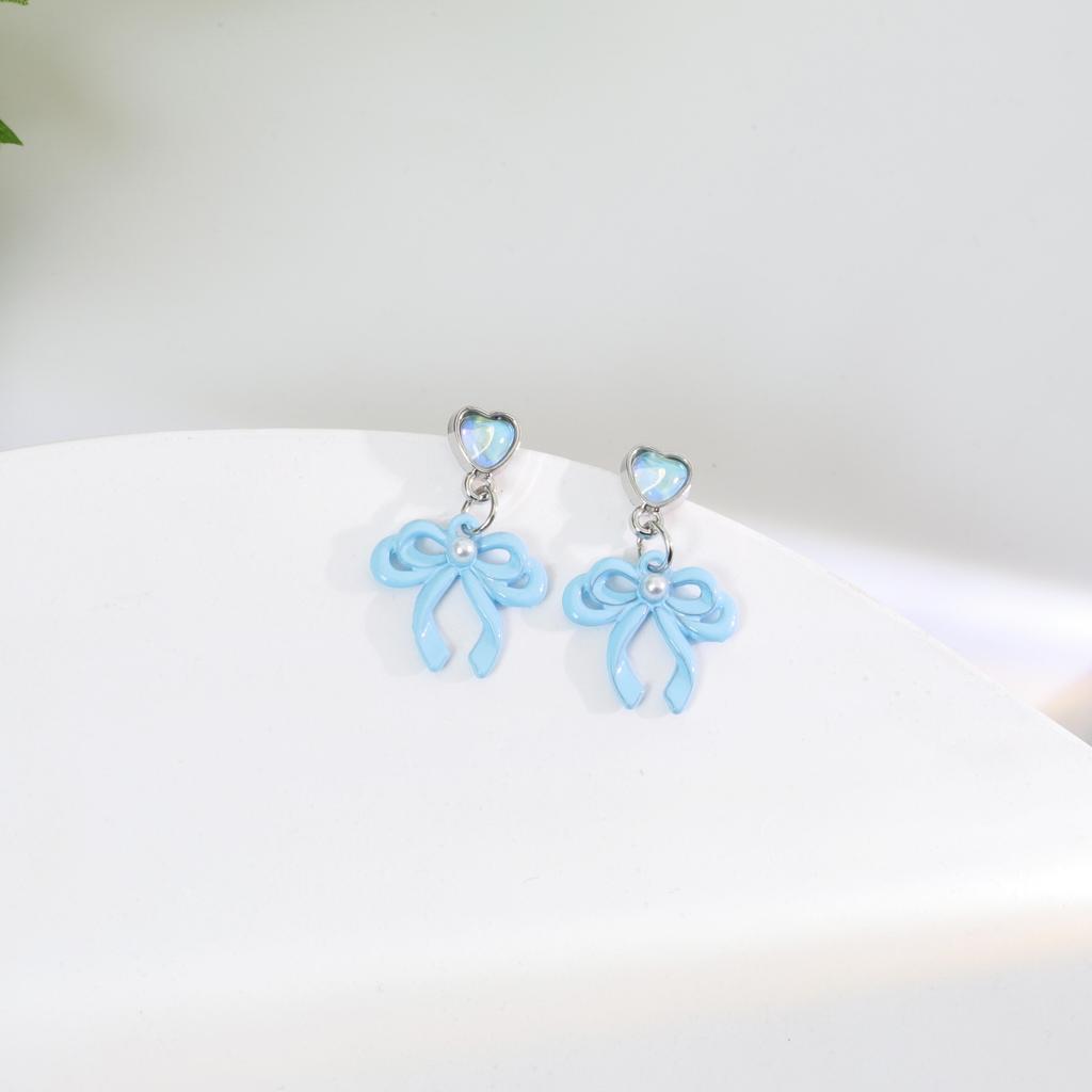 Geometrische Ohrringe in blauer Farbe für Damen Böhmische Blumen-Schmetterlings-Anhänger Weibliche Hängeohrringe