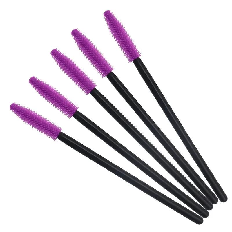 HOT 50 pcs Disposable Stick Applicator Eye Lash Makeup Brush Eyelash Extension Makeup Tools Silicone Eyelashes Brushes Mascara